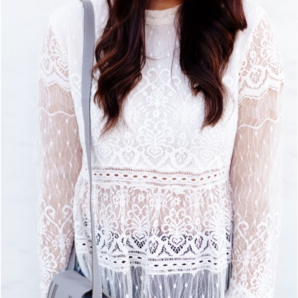 Hinge Lace Peplum Blouse